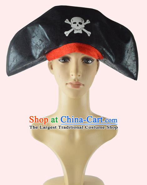 Professional Party Performance Headdress Halloween Fancy Ball Headwear Stage Show Hair Accessories Cosplay Pirates Black Hat