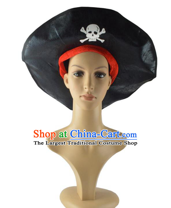 Professional Party Performance Headdress Halloween Fancy Ball Headwear Stage Show Hair Accessories Cosplay Pirates Black Hat