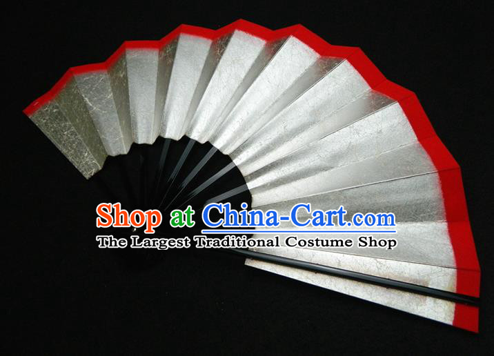 Japan Traditional Silver Fan Handmade Bamboo Craft Fans Geisha Performance Accordion Classical Dance Folding Fan