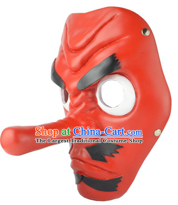 Top Stage Show Mask Halloween Fancy Ball Accessories Cosplay Heavenly Hound Red Face Mask Masquerade Party Prop