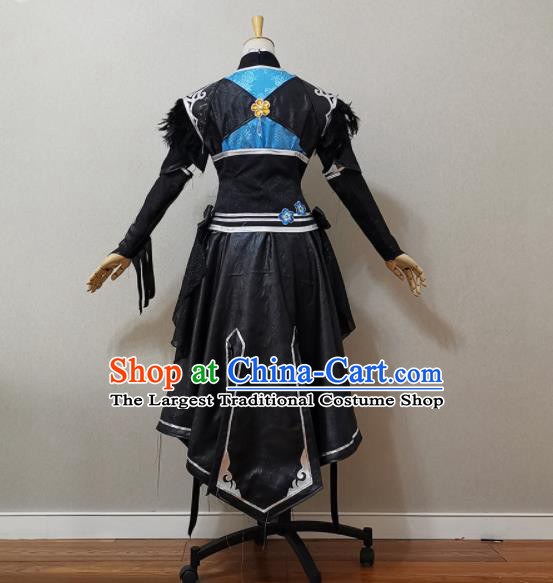 China Traditional JX Online Female Castellan Clothing Cosplay Fairy Garment Costumes Ancient Swordswoman Short Dress Outfits