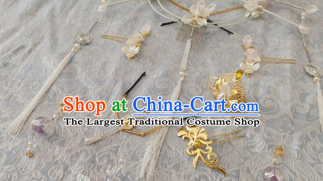 China Ancient Goddess Hair Accessories Traditional Game Character Headpieces Cosplay Swordswoman Shell Hair Comb