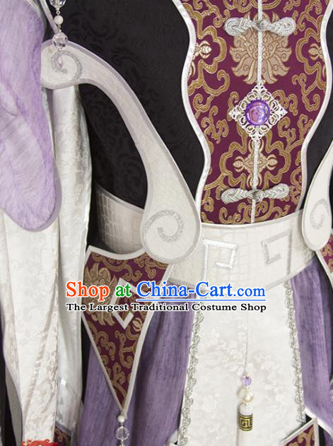 China Ancient Noble Childe Garment Costumes Traditional Puppet Show King Beichen Yin Uniforms Cosplay Swordsman Hanfu Clothing