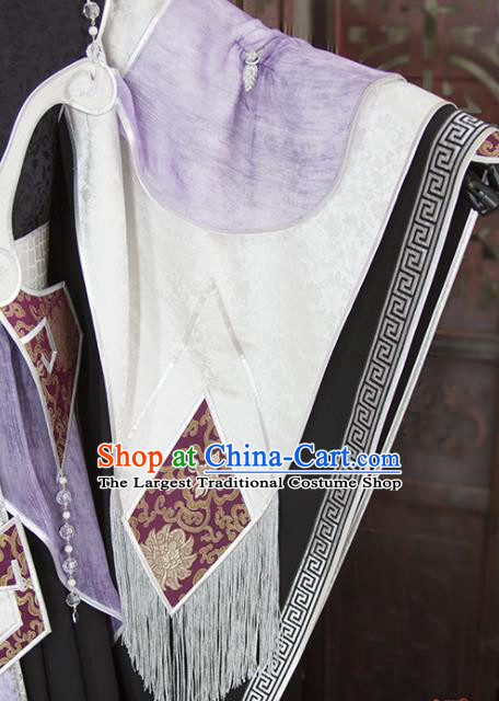 China Ancient Noble Childe Garment Costumes Traditional Puppet Show King Beichen Yin Uniforms Cosplay Swordsman Hanfu Clothing