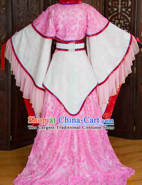 China Cosplay Swordswoman Garment Costumes Ancient Princess Pink Hanfu Dress Traditional Puppet Show Feng Cailing Clothing