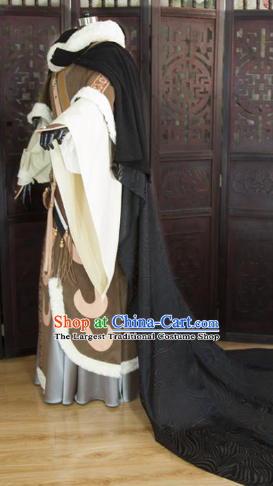 China Ancient Chivalrous Male Garment Costumes Traditional Puppet Show Swordsman Shang Buhuan Uniforms Cosplay King Hanfu Clothing