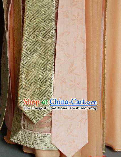 China Traditional Puppet Show Swordswoman Beifang Xiu Clothing Cosplay Queen Garment Costumes Ancient Empress Pink Hanfu Dress
