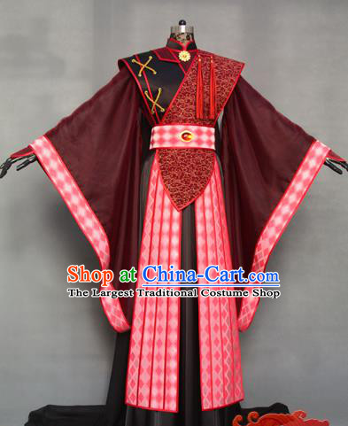 China Cosplay Chivalrous Knight Hanfu Clothing Ancient King Garment Costumes Traditional Puppet Show Swordsman Uniforms