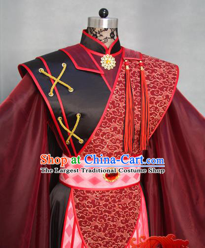 China Cosplay Chivalrous Knight Hanfu Clothing Ancient King Garment Costumes Traditional Puppet Show Swordsman Uniforms