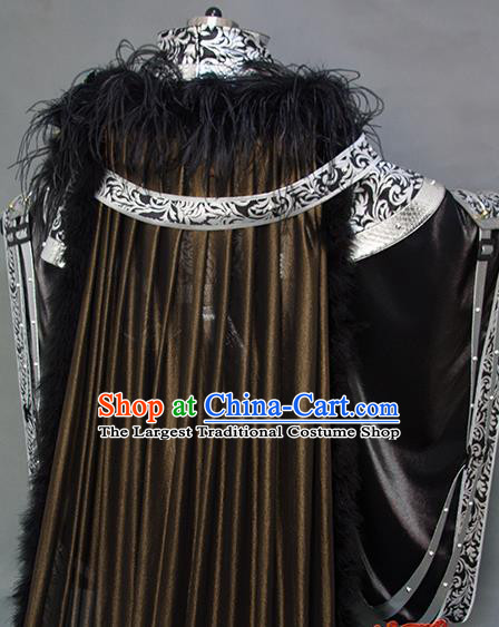 China Cosplay Royal Highness Hanfu Clothing Ancient Demon King Garment Costumes Traditional Puppet Show Swordsman Mo Luo Black Uniforms