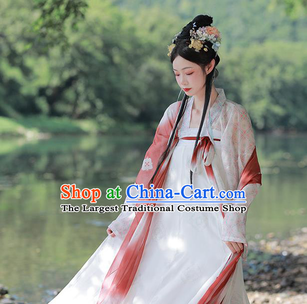 China Traditional Historical Costumes Ancient Palace Lady Garment Clothing Tang Dynasty Young Beauty Hanfu Dress