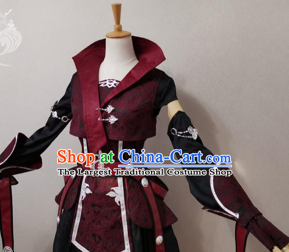 China Ancient Female Knight Dress Outfits Traditional JX Online Swordswoman Clothing Cosplay Heroine Garment Costumes