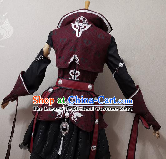 China Ancient Female Knight Dress Outfits Traditional JX Online Swordswoman Clothing Cosplay Heroine Garment Costumes