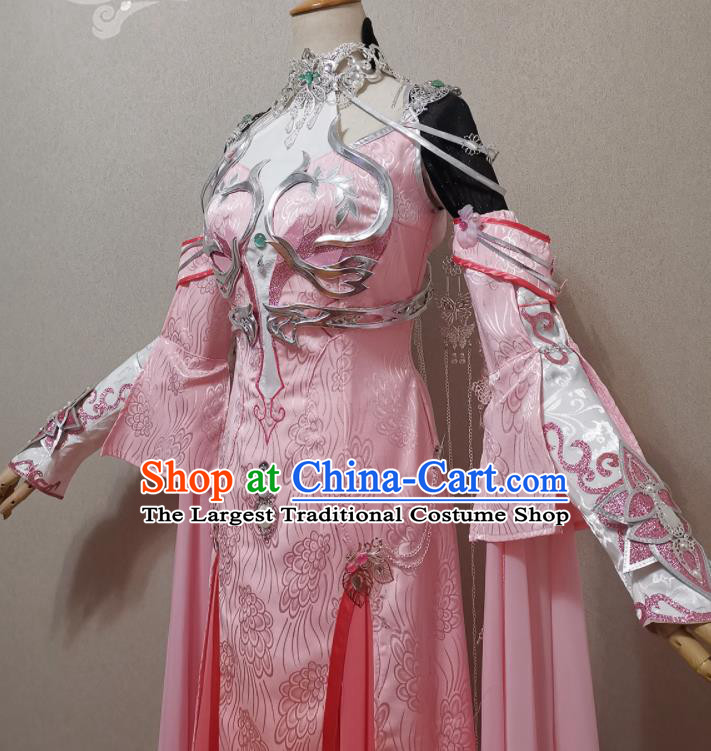 Professional China Traditional Imperial Consort Clothing Cosplay Goddess Garment Costumes Ancient Palace Beauty Pink Dress Outfits