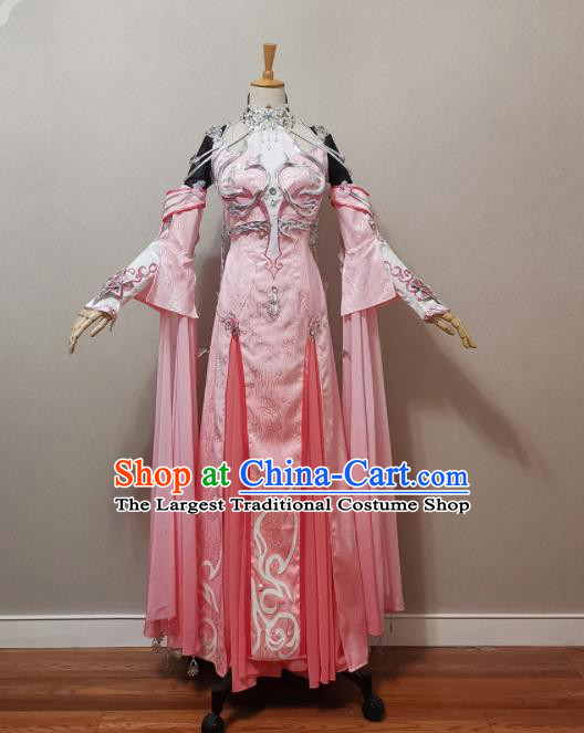 Professional China Traditional Imperial Consort Clothing Cosplay Goddess Garment Costumes Ancient Palace Beauty Pink Dress Outfits