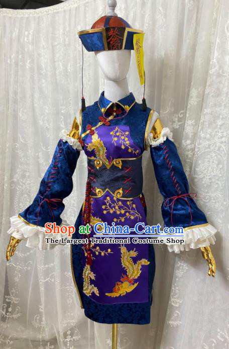 Top Halloween Performance Garment Costume Cartoon Sexy Woman Clothing Cosplay Zombie Navy Short Dress Outfits