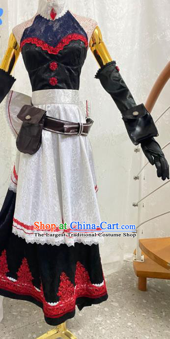 Top Dance Performance Garment Costume Cartoon Female Warrior Clothing Cosplay Maidservant Dress Outfits