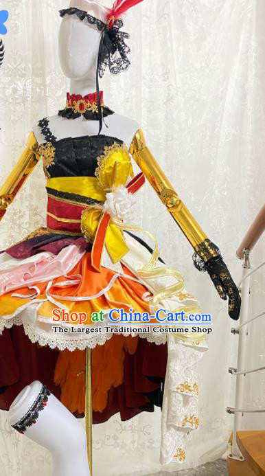 Top Musician Stage Performance Garment Costume Cartoon Girl Group Dance Clothing Cosplay Angel Short Dress Outfits