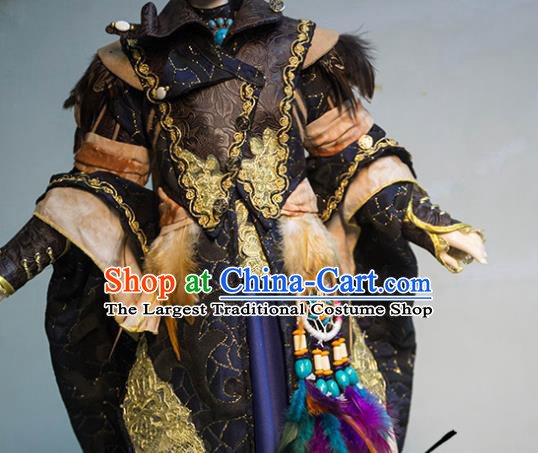 Chinese Ancient Noble Prince Uniforms Traditional Puppet Show Knight King Garment Costumes Cosplay Swordsman Clothing