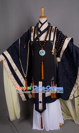 Chinese Cosplay Warrior Monk Clothing Ancient Swordsman Uniforms Traditional Puppet Show King Xia Puti Garment Costumes