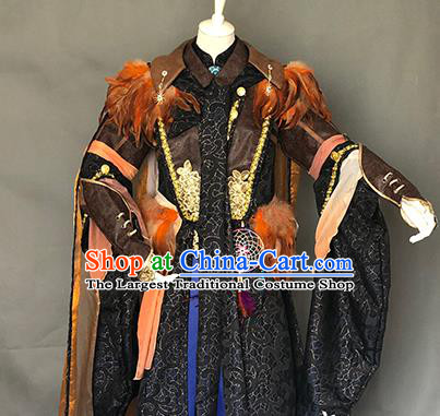 Chinese Traditional Puppet Show Swordsman Garment Costumes Cosplay Demon King Clothing Ancient Monarch Uniforms