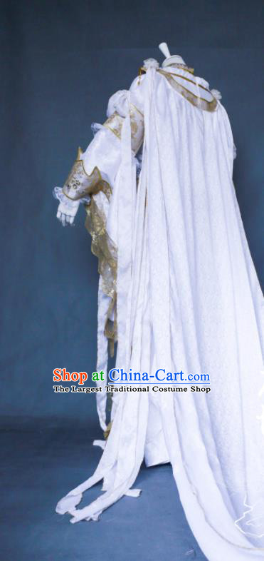 China Cosplay Fairy Princess Garment Costumes Ancient Queen White Dress Outfits Traditional Puppet Show Xiang Ling Hanfu Clothing