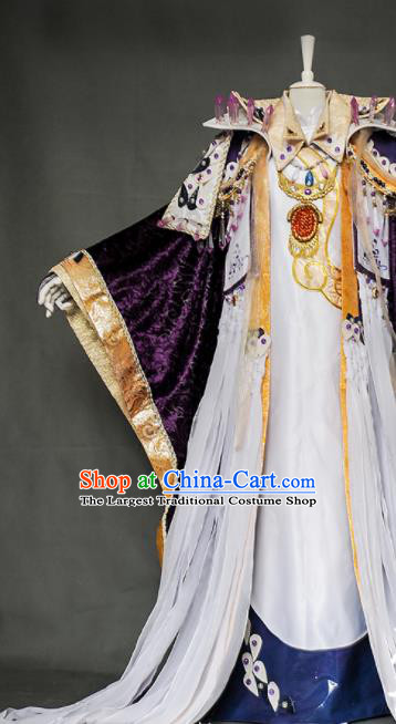 Chinese Ancient Dragon King Uniforms Traditional Puppet Show Swordsman Beiming Fengyu Garment Costumes Cosplay Immortal Prince Clothing