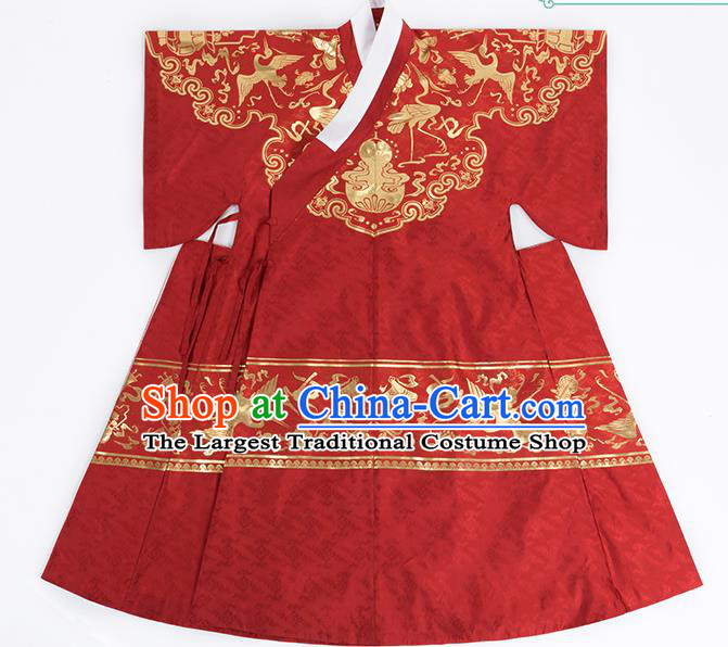 China Ming Dynasty Emperor Historical Clothing Ancient Royal Monarch Garment Costumes Traditional Hanfu Apparels Complete Set