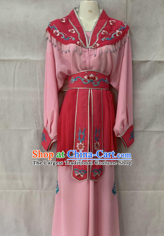 China Beijing Opera Xiaodan Pink Dress Outfits Traditional Opera Actress Garment Costumes Ancient Swordswoman Clothing