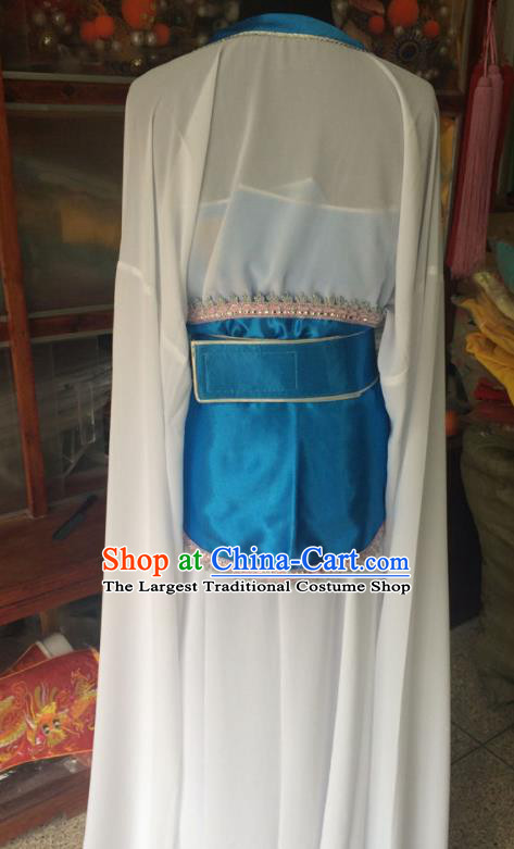 China Ancient Palace Lady Clothing Beijing Opera Actress White Dress Outfits Traditional Opera Fairy Garment Costumes
