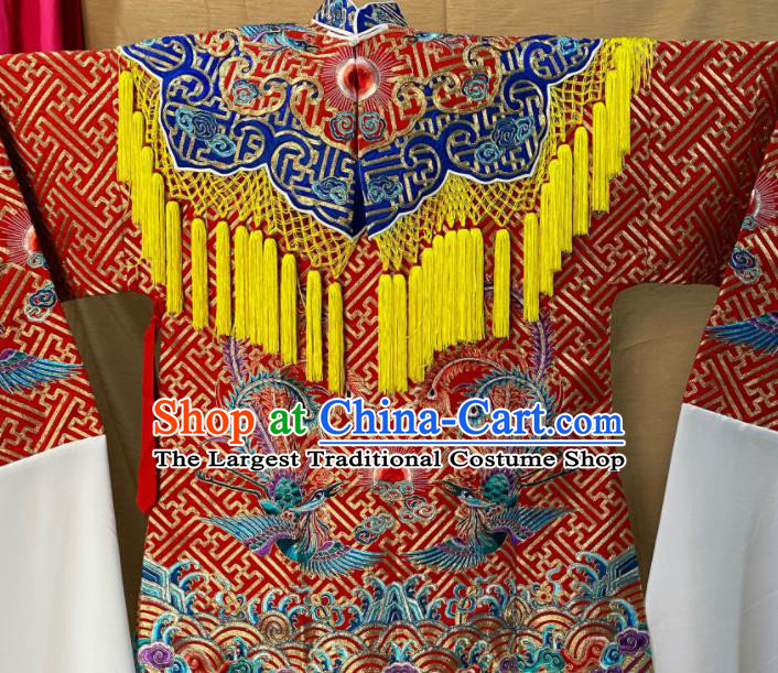 China Traditional Opera Imperial Concubine Garment Costume Ancient Empress Clothing Beijing Opera Hua Tan Embroidered Red Dress Outfits