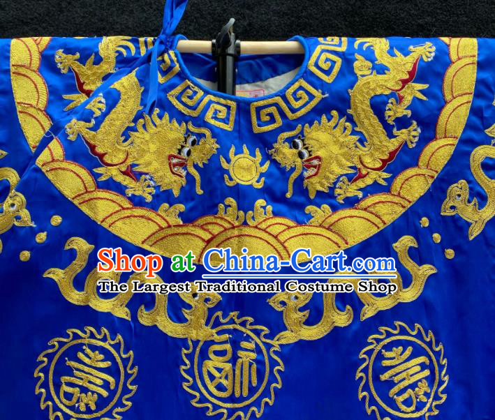 Chinese Traditional Opera Prime Minister Clothing Beijing Opera Official Garment Costume Peking Opera Xiaosheng Embroidered Royalblue Robe