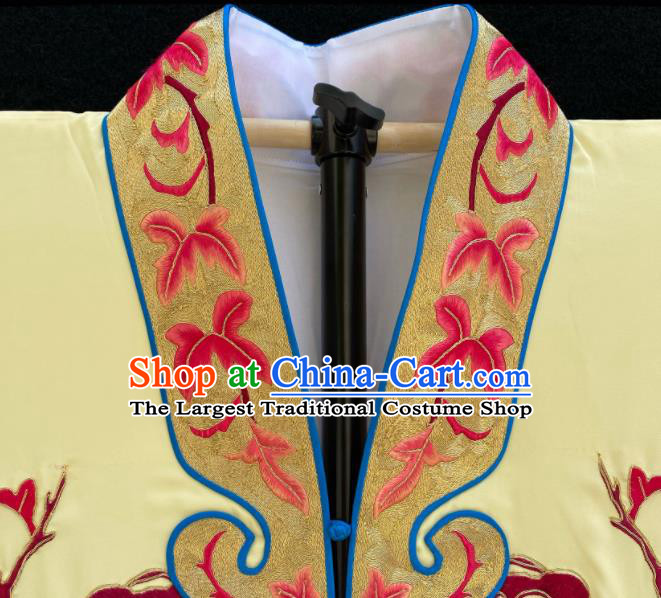 China Traditional Opera Young Lady Garment Costume Ancient Princess Clothing Beijing Opera Hua Tan Embroidered Yellow Cape