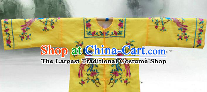China Beijing Opera Hua Tan Embroidered Yellow Blouse Traditional Opera Imperial Concubine Garment Costume Ancient Palace Beauty Clothing