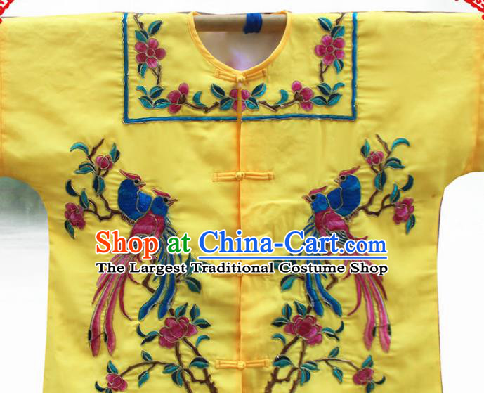 China Beijing Opera Hua Tan Embroidered Yellow Blouse Traditional Opera Imperial Concubine Garment Costume Ancient Palace Beauty Clothing