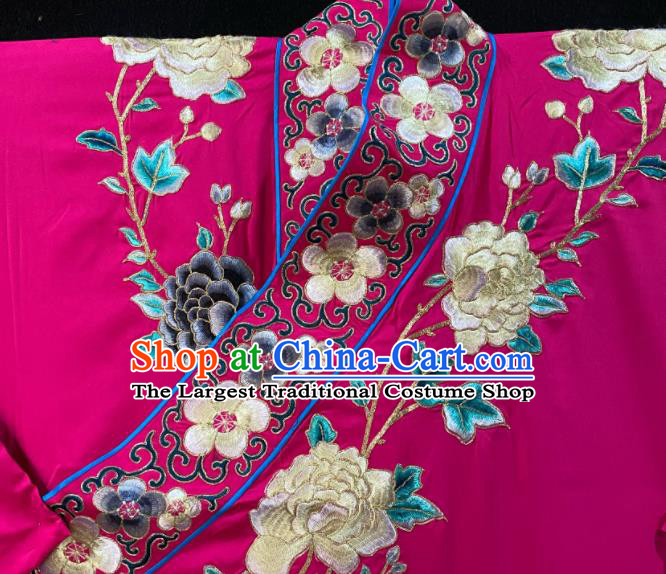 Chinese Peking Opera Xiaosheng Embroidered Rosy Robe Traditional Opera Scholar Clothing Beijing Opera Young Childe Garment Costume
