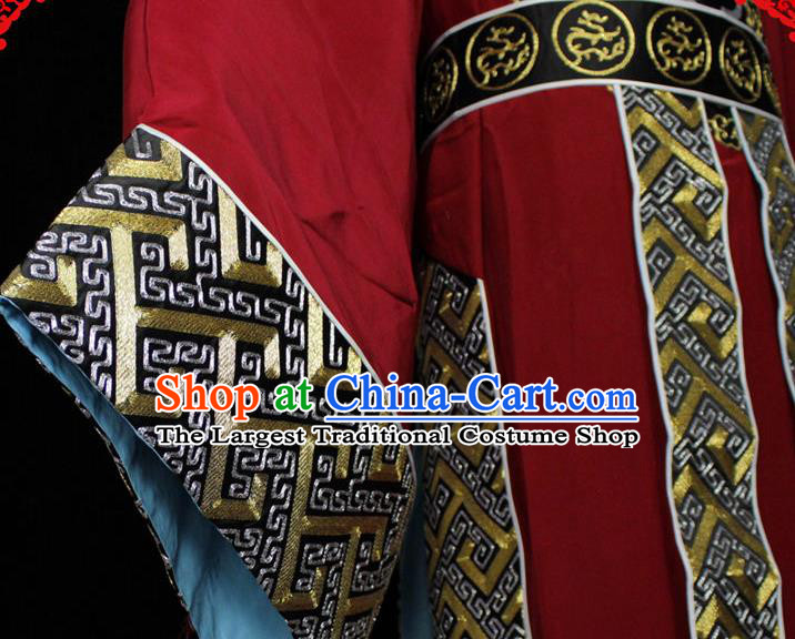 Chinese Beijing Opera Xiaosheng Garment Costume Peking Opera Official Embroidered Red Robe Traditional Opera Noble Childe Clothing