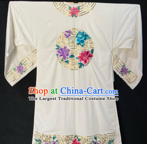 Chinese Traditional Opera Scholar Clothing Shanxi Opera Young Childe Garment Costume Peking Opera Xiaosheng Embroidered White Robe