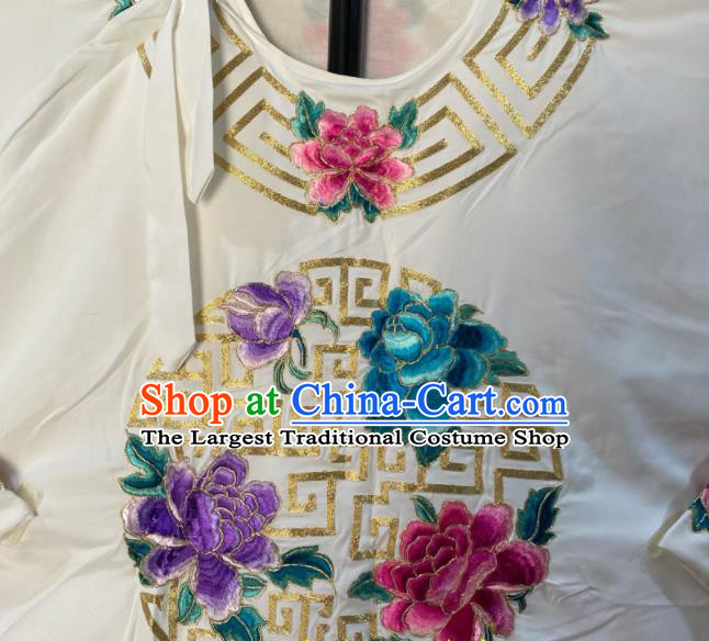 Chinese Traditional Opera Scholar Clothing Shanxi Opera Young Childe Garment Costume Peking Opera Xiaosheng Embroidered White Robe