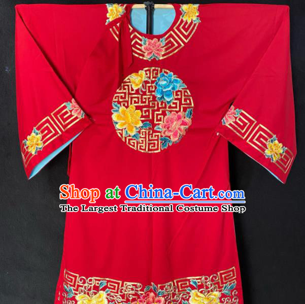 Chinese Peking Opera Xiaosheng Embroidered Red Robe Traditional Opera Scholar Clothing Shanxi Opera Young Childe Garment Costume