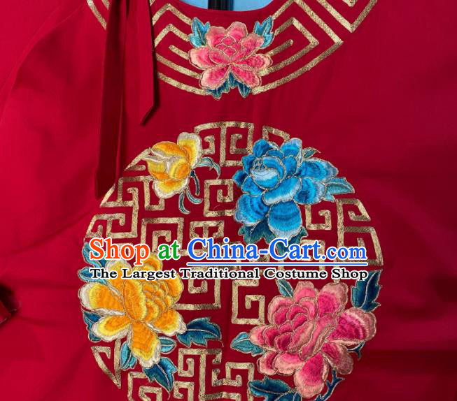 Chinese Peking Opera Xiaosheng Embroidered Red Robe Traditional Opera Scholar Clothing Shanxi Opera Young Childe Garment Costume