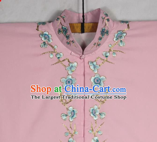 China Ancient Noble Lady Clothing Beijing Opera Actress Embroidered Orchids Pink Shirt Traditional Opera Young Woman Garment Costume