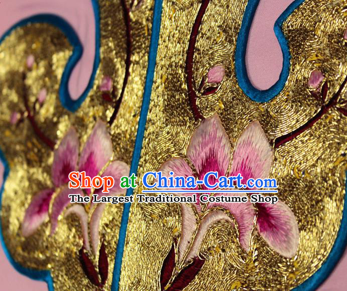 China Traditional Opera Young Beauty Garment Costume Ancient Noble Lady Clothing Beijing Opera Actress Embroidered Mangnolia Pink Shirt