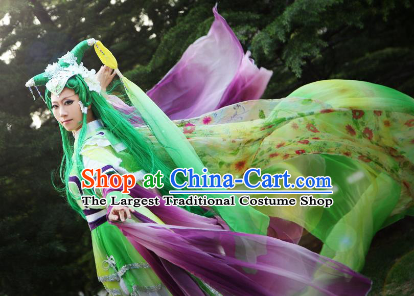 China Traditional Puppet Show Mu Chengxue Garment Costumes Ancient Swordswoman Clothing Cosplay Chivalrous Female Dress Outfits and Headdress