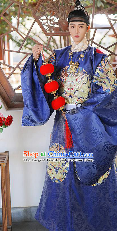 China Ancient Hanfu Imperial Robe Ming Dynasty Emperor Garment Costume Traditional Historical Clothing for Men