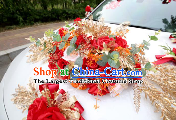 Top Wedding Car Ornaments Wedding Car Decorations Love Simulation Rose Flowers Bouquet