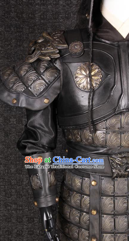 Chinese Ancient General Garment Costumes Traditional Han Dynasty Warrior Zhang Fei Armor and Helmet Set