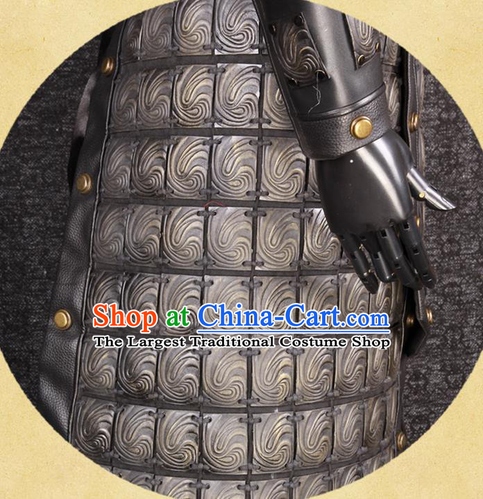 Chinese Ancient General Garment Costumes Traditional Han Dynasty Warrior Zhang Fei Armor and Helmet Set