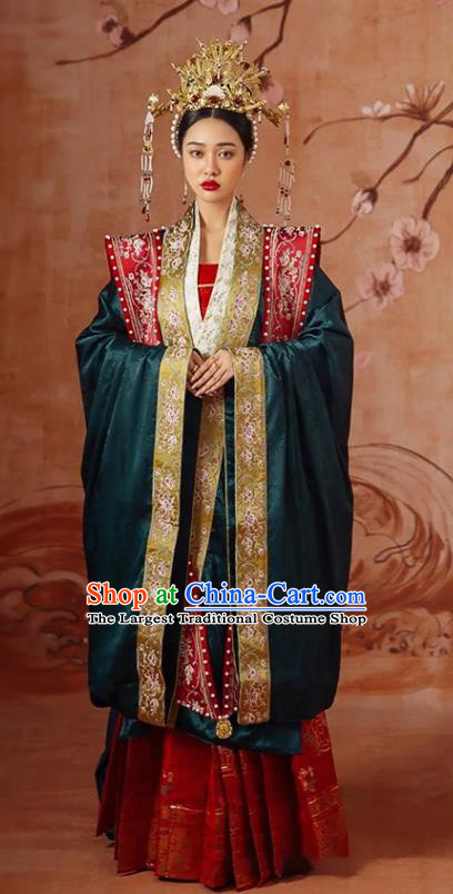 China Ancient Empress Wedding Clothing Traditional Song Dynasty Bride Garment Costumes and Headpieces