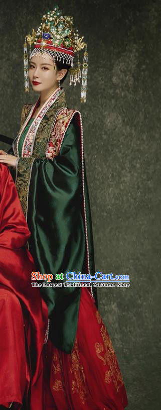 China Ancient Empress Xia Pei Wedding Clothing Traditional Song Dynasty Bride Garment Costumes and Headdress